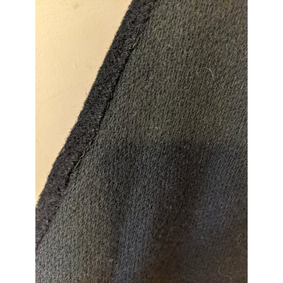 Vintage Black Wool Poncho Open Front Cape Shawl Dark Grunge Fall One Size - Picture 5 of 7